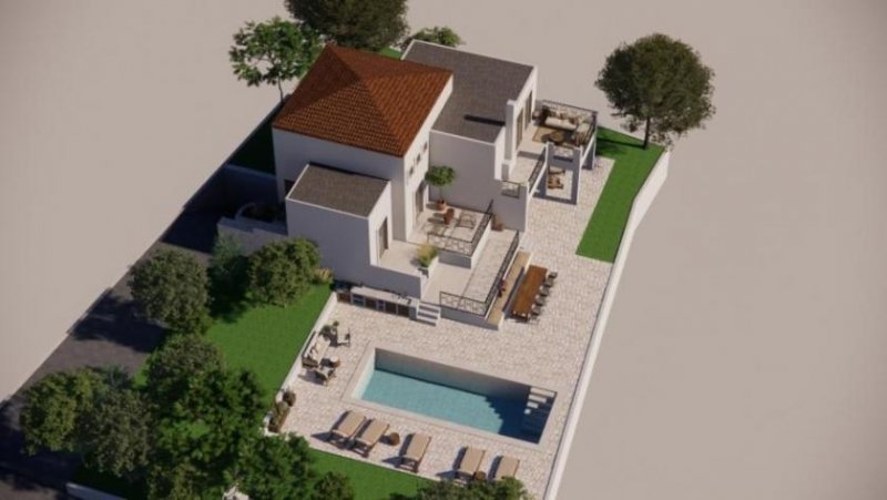 Roussospiti Kreta, Roussospiti: Neubau-Projekt! Villa mit Meerblick, privatem Garten und absoluter Privatsphäre zu verkaufen Haus kaufen